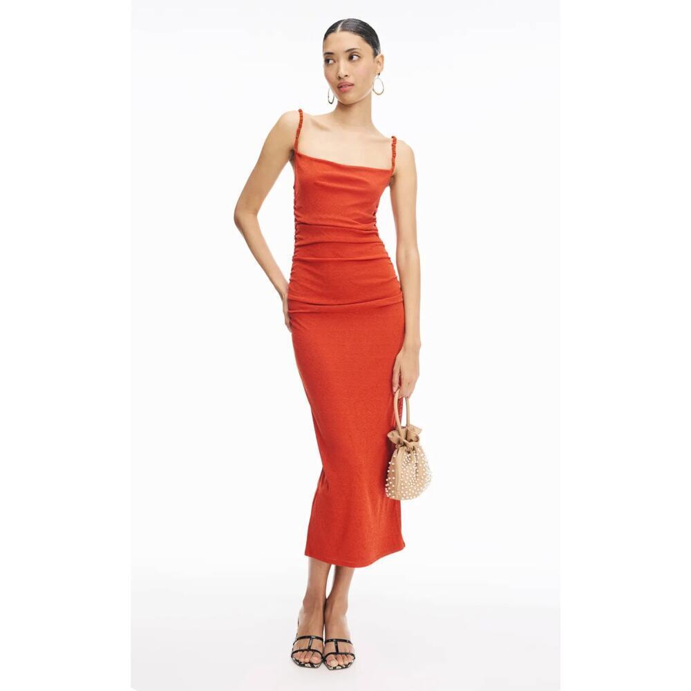 Nanushka Alexa Midi Dress in Red Size S